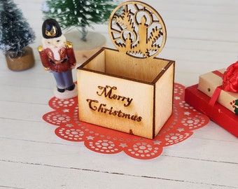 Dollhouse Christmas, Dollhouse Box, Miniature Christmas, Dollhouse Miniatures, Christmas Boxes