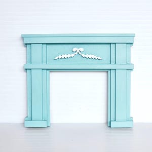 Dollhouse Miniature, Doll house Miniatures, Duck Egg Green Ornate Fireplace Surround, 12th scale Furniture, Shabby French,French Shabby Chic