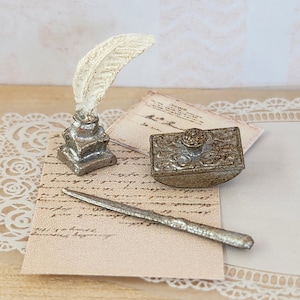 Cancelleria per case delle bambole, lettere per case delle bambole, miniature per case delle bambole, accessori per scrittura in miniatura