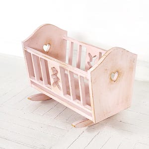 Dollhouse Furniture, Dollhouse Crib, Miniature Crib, Dollhouse Baby Crib, Shabby Chic Crib