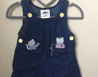 baby girl denim pinafore