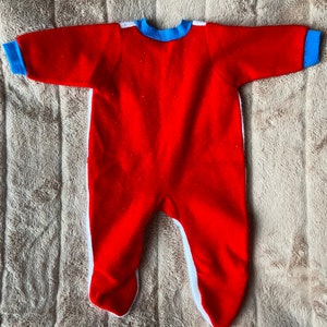 Vintage Fleece Onesie Sleeper for Baby, Vintage Baby Pajamas, Jeepers Creepers by Hallmark, Size 6 Months image 3