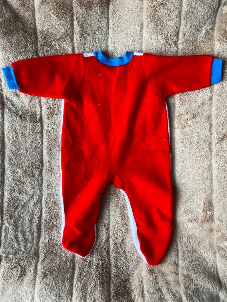 Vintage Fleece Onesie Sleeper for Baby, Vintage Baby Pajamas, Jeepers Creepers by Hallmark, Size 6 Months image 3