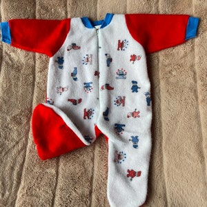 Vintage Fleece Onesie Sleeper for Baby, Vintage Baby Pajamas, Jeepers Creepers by Hallmark, Size 6 Months image 10