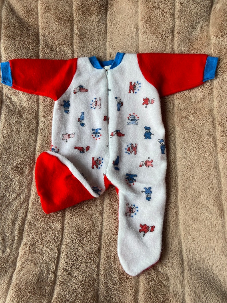 Vintage Fleece Onesie Sleeper for Baby, Vintage Baby Pajamas, Jeepers Creepers by Hallmark, Size 6 Months image 10