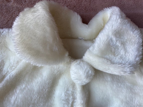 Vintage Faux Fur Cream Colored Coat for Baby with… - image 6