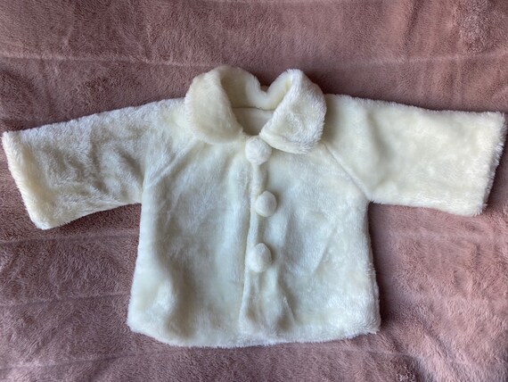 Vintage Faux Fur Cream Colored Coat for Baby with… - image 7