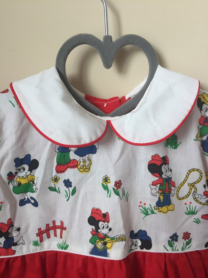 Size 24 Months Cutest Ever Vintage Mickey Minnie Mouse Dress for Baby Charming Originals
