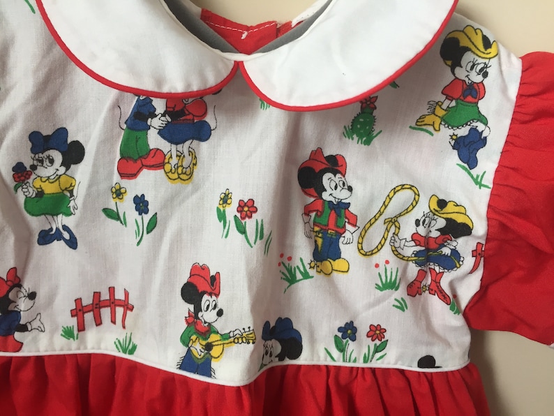 Size 24 Months Cutest Ever Vintage Mickey Minnie Mouse Dress for Baby Charming Originals