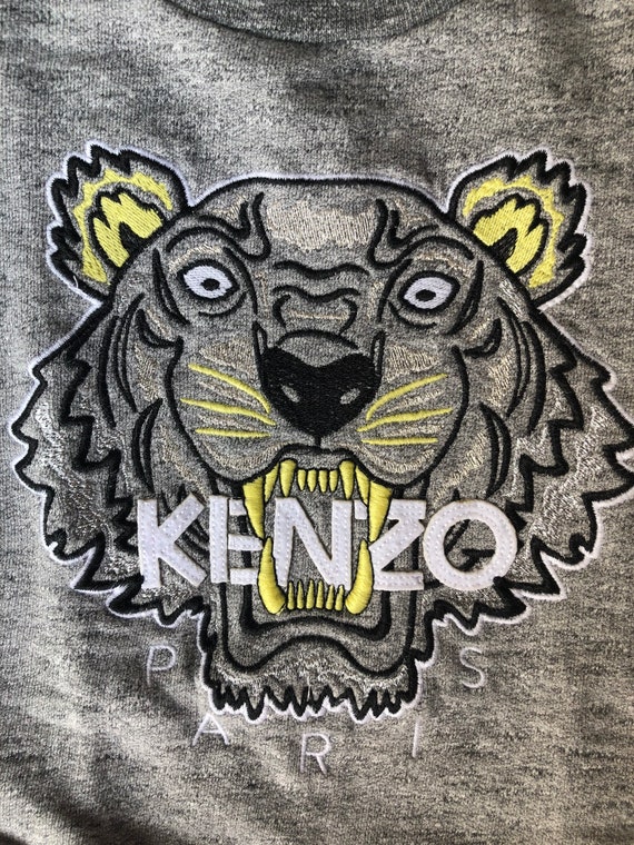 Kenzo Baby Kids Grey Dress with Giant Tiger Logo a