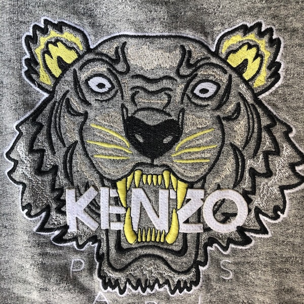 Kenzo Baby Kids Grey Dress with Giant Tiger Logo and Front Pockets - Kenzo Kids Brand, Please See Measurements