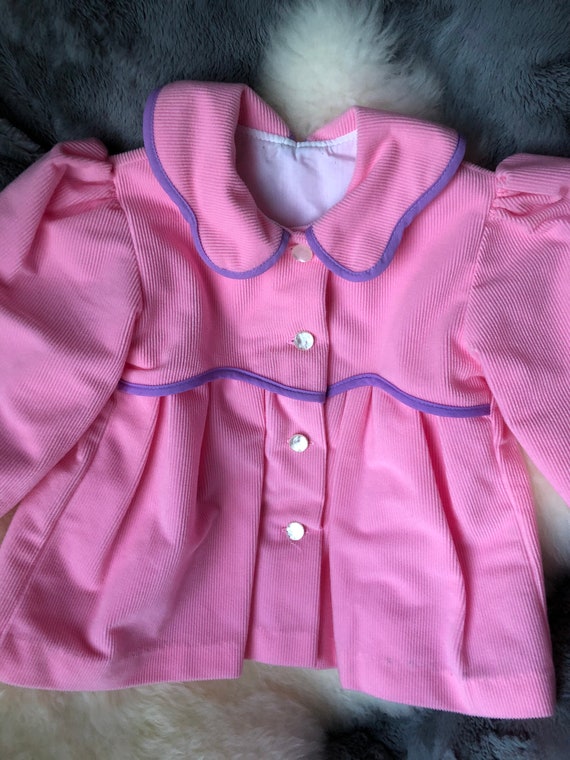 Vintage Pink Corduroy Style Jacket for Baby with … - image 5