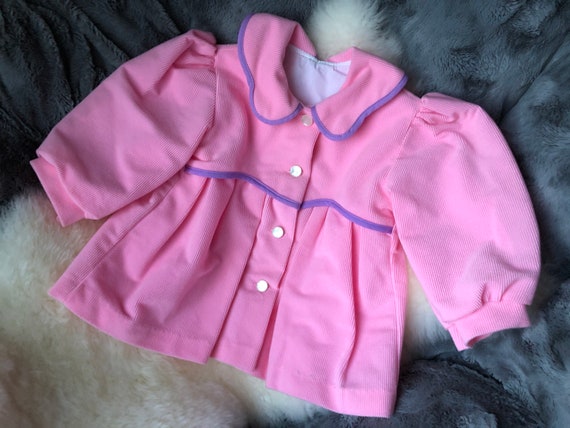 Vintage Pink Corduroy Style Jacket for Baby with … - image 1