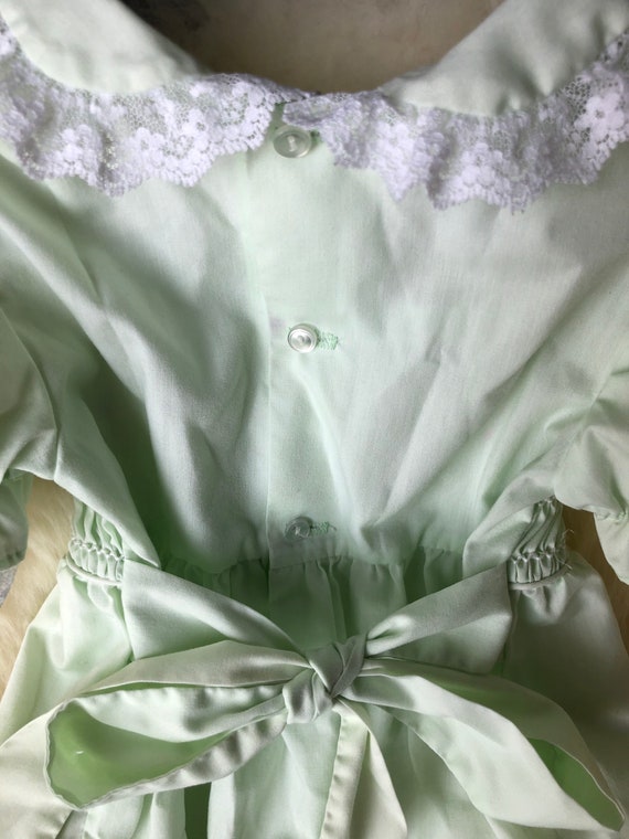 Vintage Polly Flinders Smocked Mint Green Dress f… - image 8