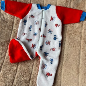 Vintage Fleece Onesie Sleeper for Baby, Vintage Baby Pajamas, Jeepers Creepers by Hallmark, Size 6 Months image 8