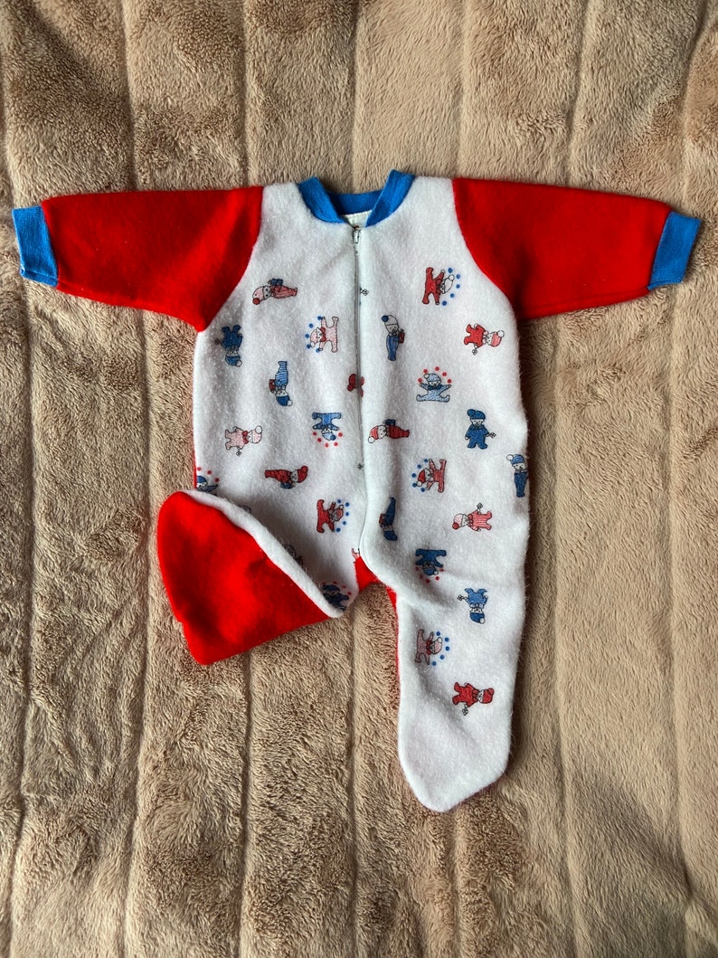 Vintage Fleece Onesie Sleeper for Baby, Vintage Baby Pajamas, Jeepers Creepers by Hallmark, Size 6 Months image 9