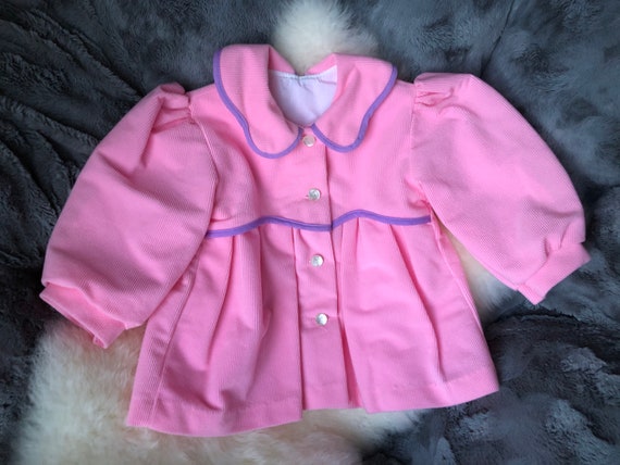 Vintage Pink Corduroy Style Jacket for Baby with … - image 3