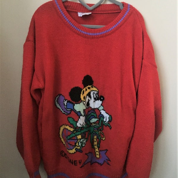 Vintage 1980s Mickey Mouse Sweater Jumper - Size Child 12 Years (Asian Sizing)