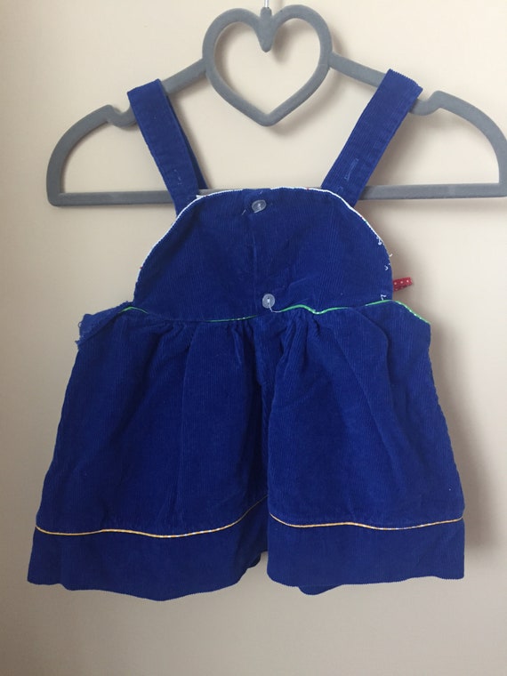 Vintage Apron Style Tie Up Corduroy Pinafore for … - image 5