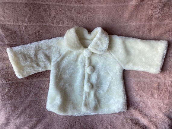 Vintage Faux Fur Cream Colored Coat for Baby with… - image 8