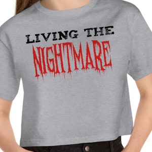 Living The Nightmare Funny Sarcastic Sexy Champion Women&#39;s Heritage Cropped T-Shirt Crop Top Shirt