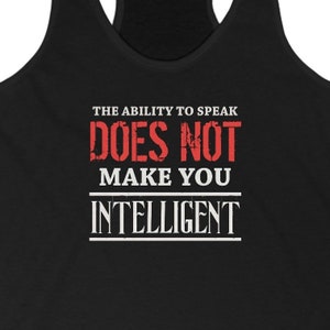 Speak Intelligent Funny Sarcastic Sexy Women&#39;s Ideal Racerback Tank Top Shirt