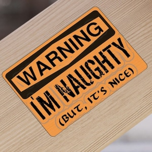Warning Naughty Funny Mature Sexy Transparent Outdoor Stickers, Die-Cut, 1pcs Decal
