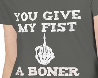 My Fist Funny Mature Middle Finger Women Ladies' V-Neck T-Shirt Shirt