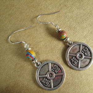 Dumbbell Barbell Earrings, Bodybuilder Gift, Bodybuilding Jewelry, Fitness Earrings, Motivation, Workout, Gym, Crossfit Earrings Fit Strong