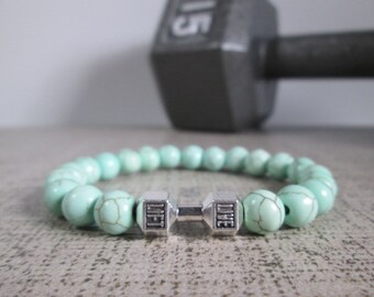 Dumbbell Bracelets, 8mm Bracelet, Adjustable Bracelet, Dumbbell Bracelet, Dumbbell Jewelry, Fitness Bracelet, Fitness Jewelry, Dumbbell