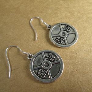 Dumbbell Barbell Earrings, Bodybuilder Gift, Bodybuilding Jewelry, Fitness Earrings, Motivation, Workout, Gym, Crossfit Earrings Fit Strong