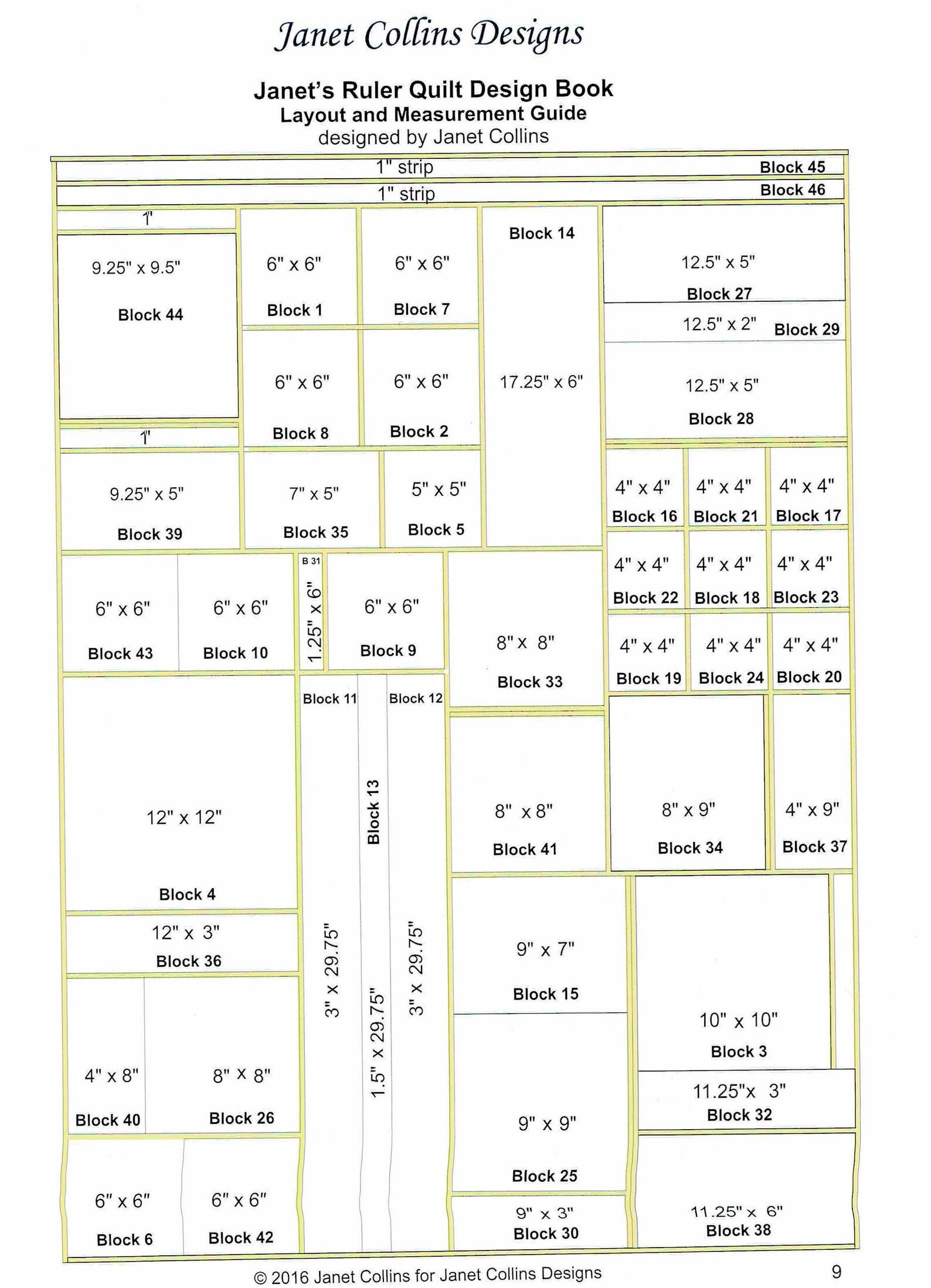 COLLINS Ruler Quilt Design Book, Use With Westalee Design