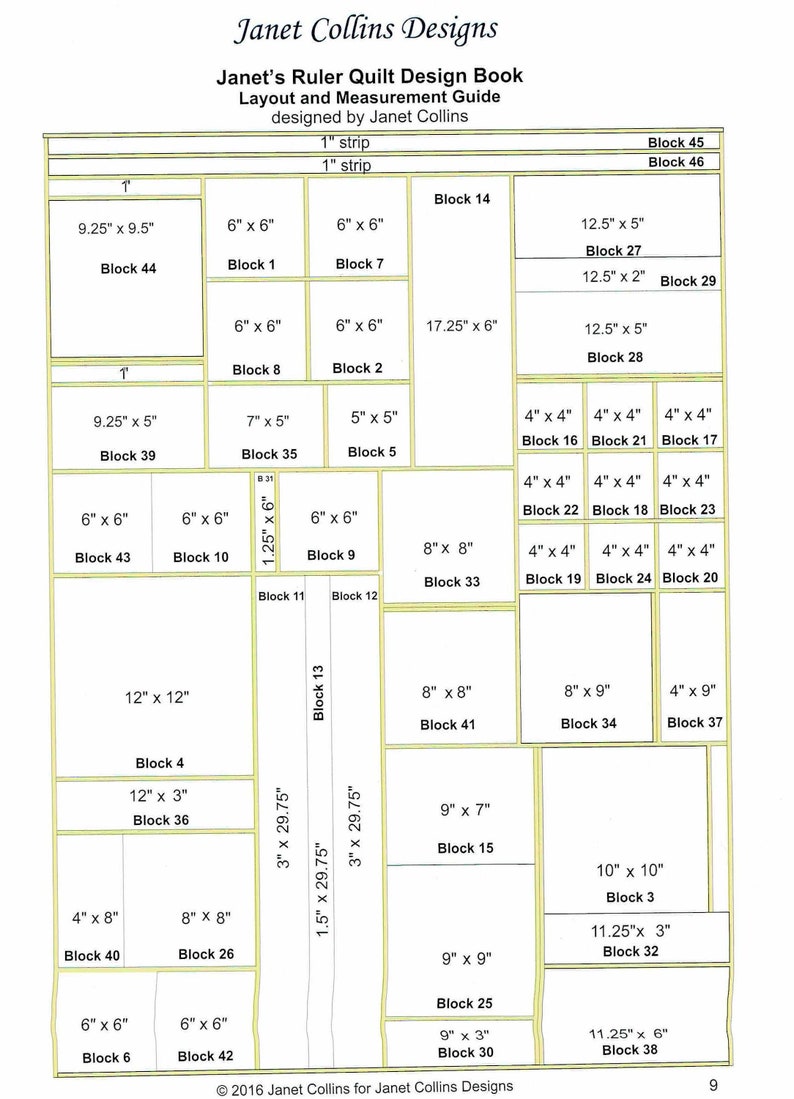 COLLINS Ruler Quilt Design Book, Use With Westalee Design