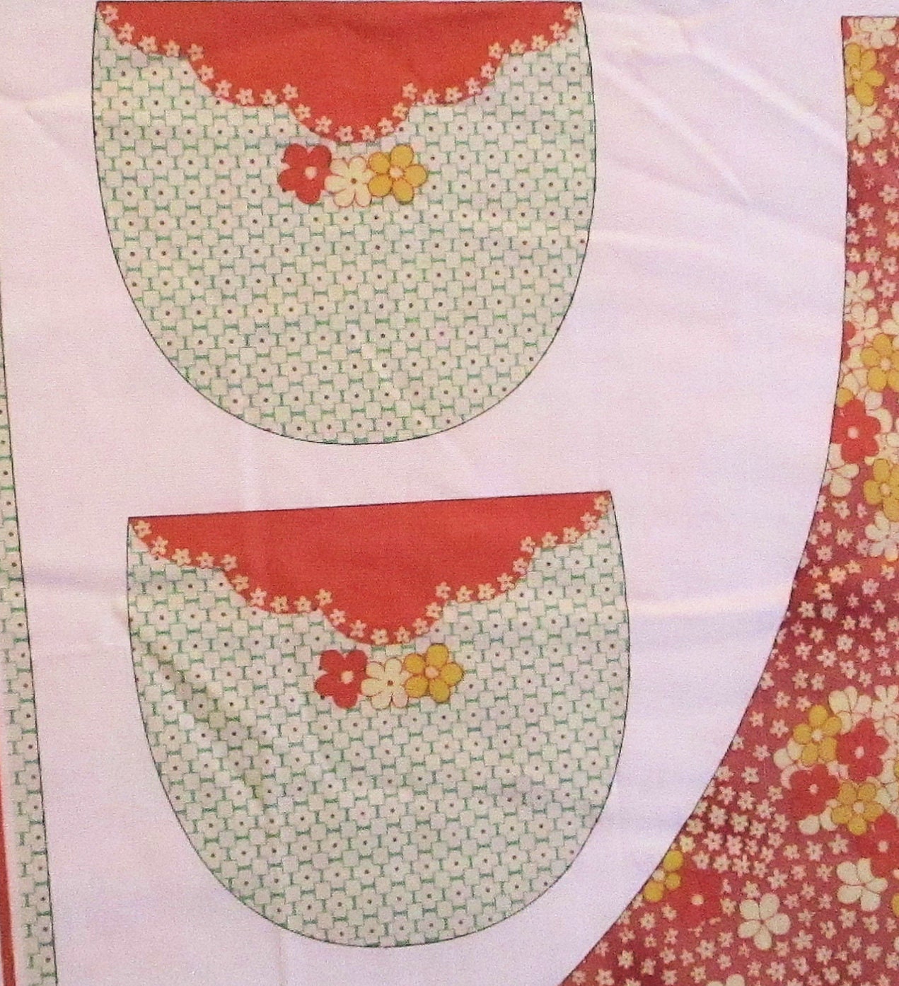 APRON, CUT and SEW Panel, Flowered