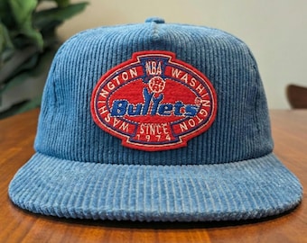 Vintage Washington Bullets Hat - Blue Corduroy NBA Snapback