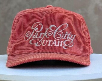Vintage Park City Utah | 1 of 1 | Red Corduroy Hat | 1983 Après-Ski Grail