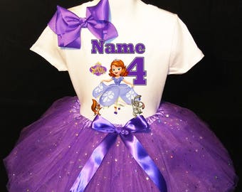 Ballerina party-With NAME-3rd Birthday Dress shirt 2pc fuchsia Tutu outfit Dance