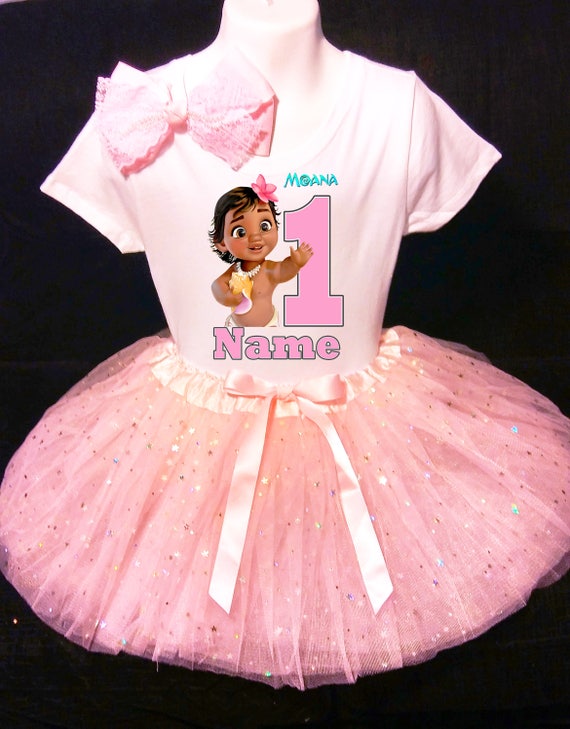 Moana Baby 1st first 1 Birthday ***With NAME*** Red Tutu Dress Fast Shipping