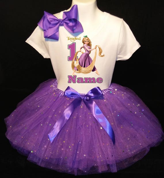 Rapunzel Tangled Disney Princess 3rd Third Birthday Girl Tutu Shirt Outfit