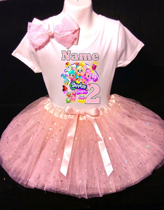 Shopkins *With NAME* 6th Sixth 6 Birthday Purple Tutu Dress Fast Shipping