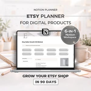 Etsy Seller Notion Template Digital Shop Planner Small Business Organizer for Product Listings Sales Tracker Finance Tools & Branding