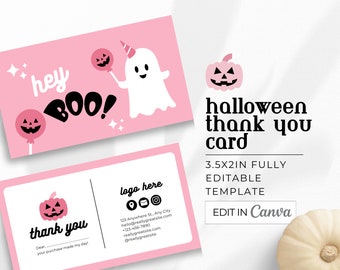 Halloween Business Thank You Card Template, Editable Small Business ...