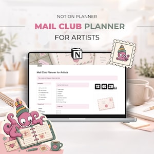 Mail Club Planner Notion Template for Artists | Creative Business Organizer | Subscriber & Production Tracker