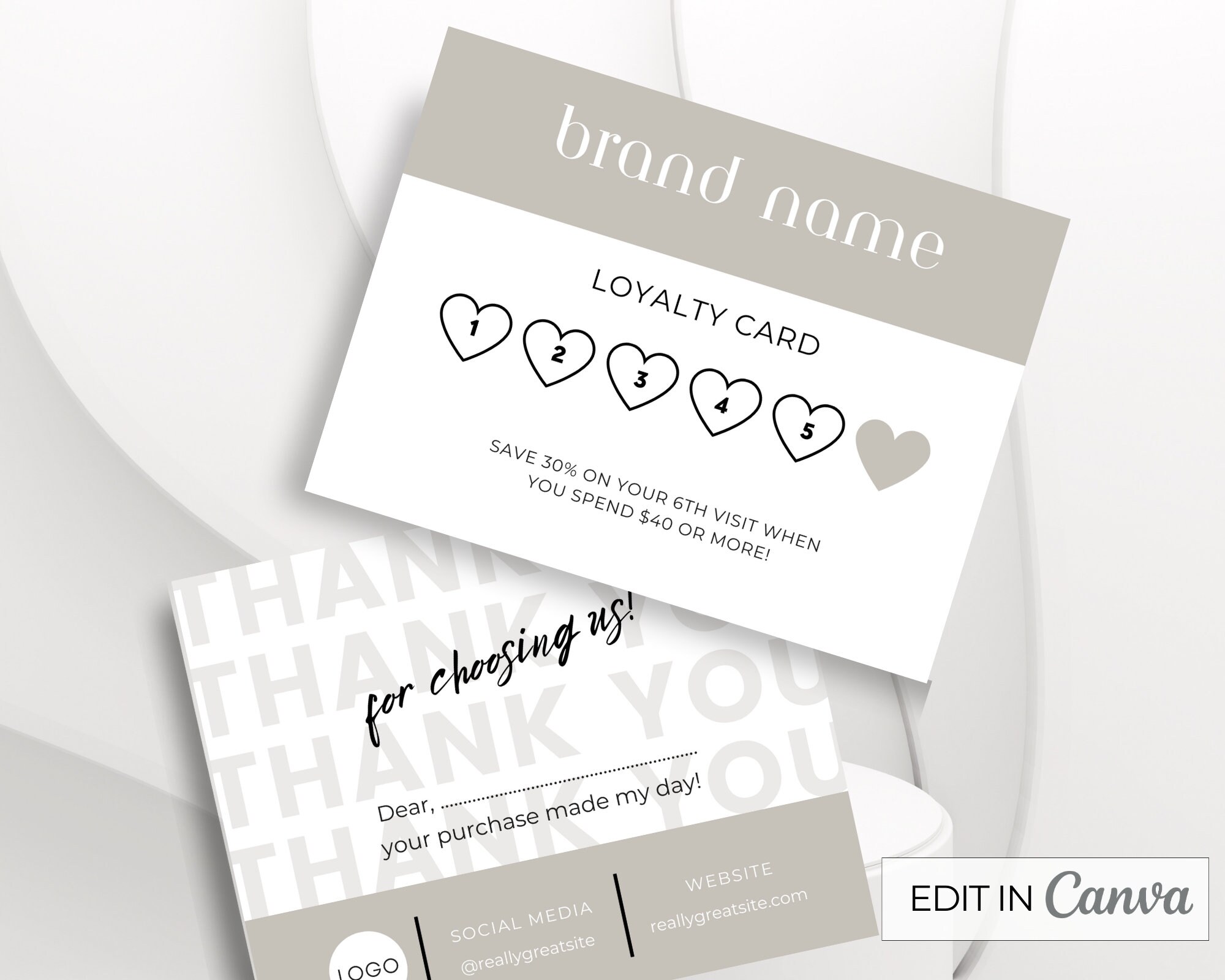 Printable Loyalty Card Template, Printable Customer Punch Card, Beauty ...