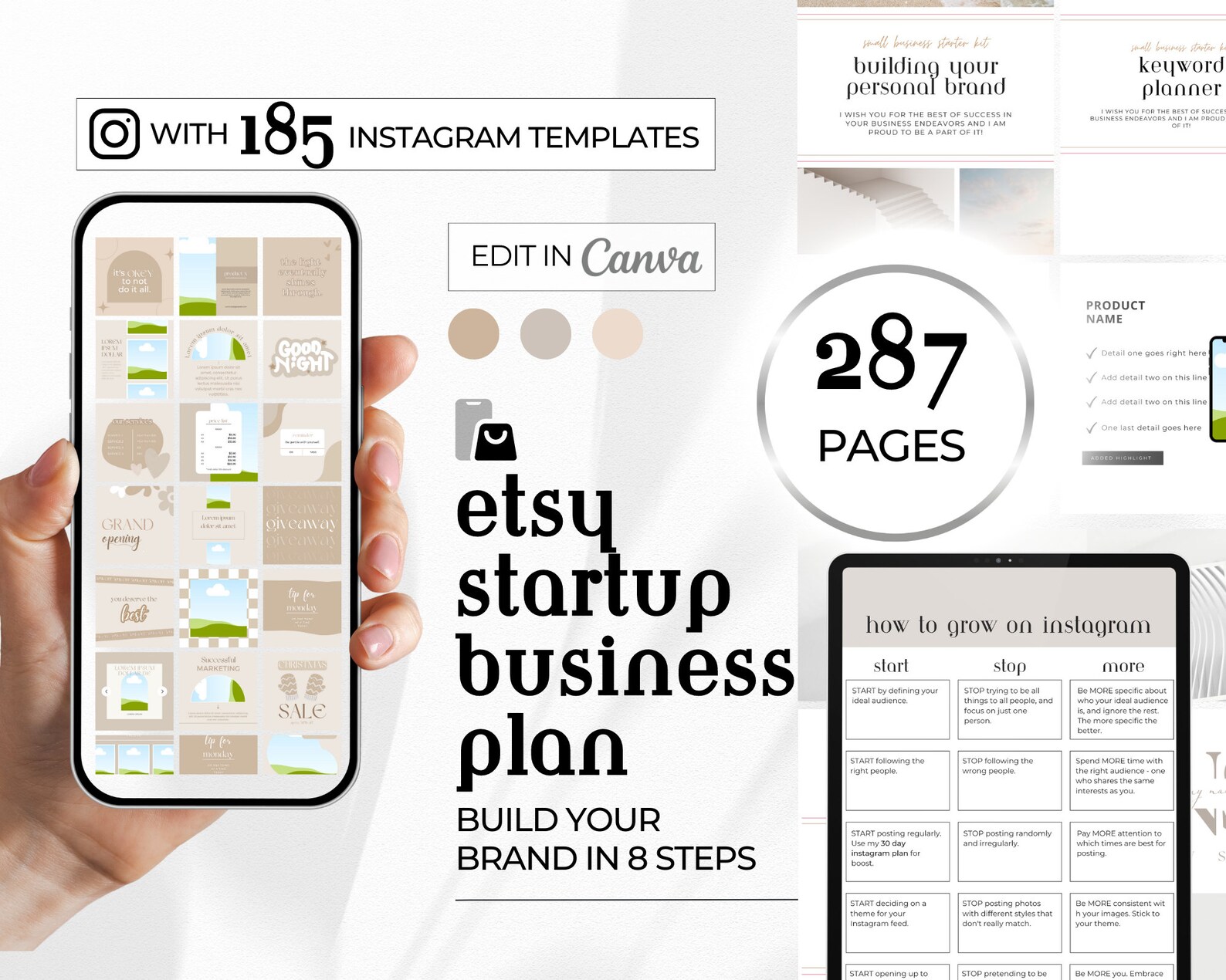 Etsy Startup Business Planner, Financial Planner, Small Business