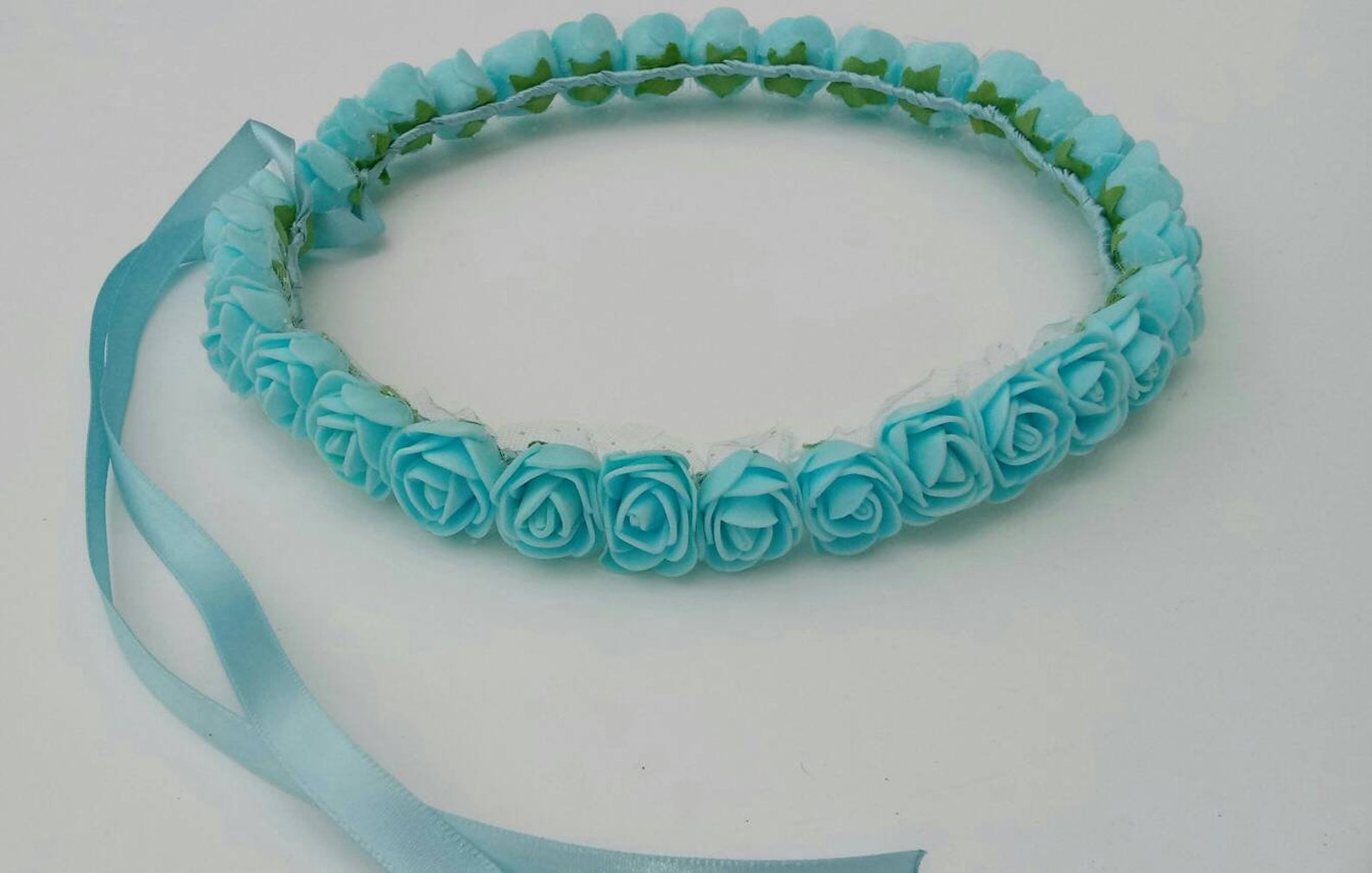 Light Blue Flower Crown Boy Baby Shower Crown Light Blue Etsy