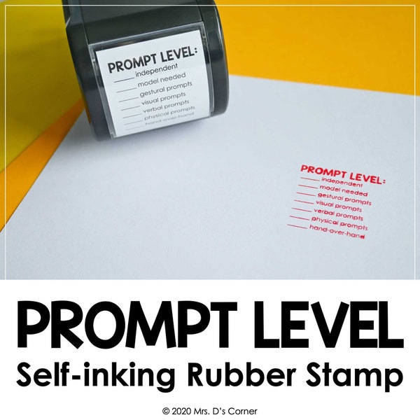 Prompt Level Self-inking Rubber Stamp | Mrs. D's Rubber Stamp Collection | Data Collection and Progress Monitoring Stamps | Teacher Stamps