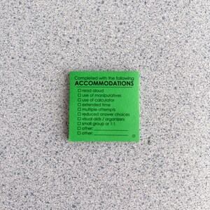 Accommodations Sticky Note Pad | 50 Sheets