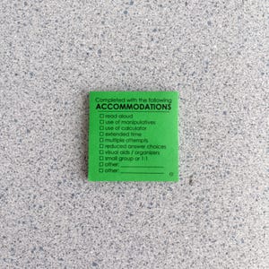 Accommodations Sticky Note Pad | 50 Sheets