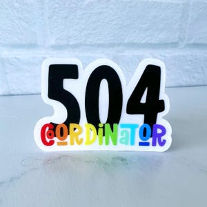 504 Coordinator Clear Sticker | Teacher Sticker | Waterproof Vinyl Sticker | Teacher Gift